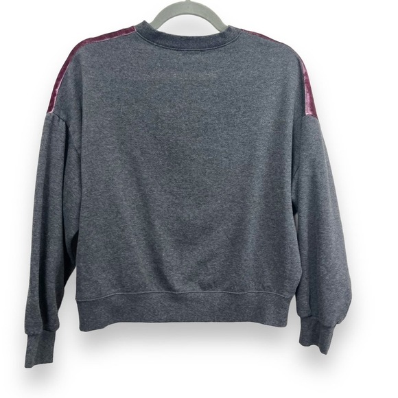 Freshman Sweatshirt Womens Small Gray Purple Velvet Chevron Y2K Dark Goth - Picture 7 of 10